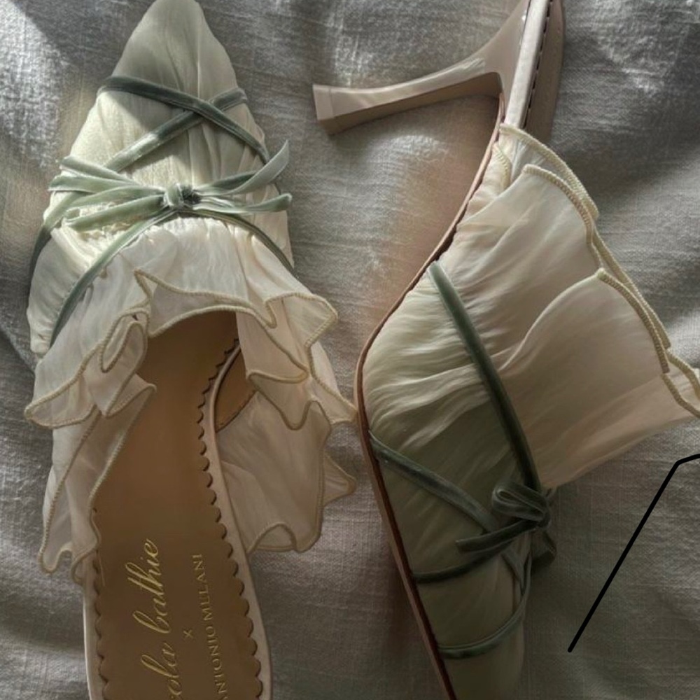 👀 ISO ANTONIO MELANI x Nicola Bathie Chiffon & Velvet Ruffled Heels